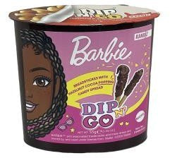 BARBIE DIP N GO CHOCOLATE POPPING CANDY 55G SHELF DISPLAY 96 PCS