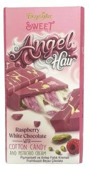 BEYOGLU ANGEL HAIR RASPBERRY WHITE CHOCOLATE WITH COTTON CANDY & PISTACHIO CREAM