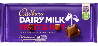 CADBURY FRUIT AND NUT MILK CHOCOLATE BAR 110G