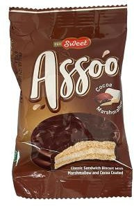 PROSWEET ASSOO SANDWICH BISCUITS COCOA COATED WITH MASHMALLOW 144G